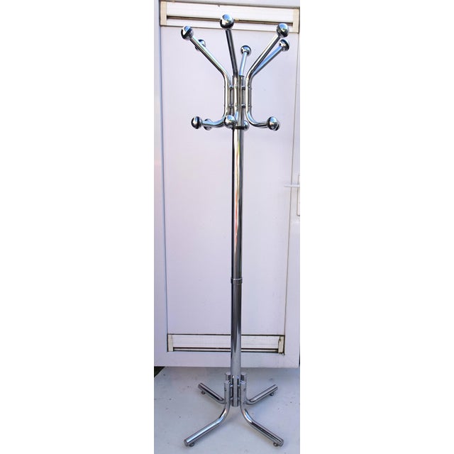 Silver Space Age Chromed Sputnik Hall Coat Rack, 1970s For Sale - Image 8 of 8