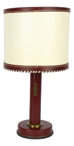 Leather Lamp by Jacques Adnet, 1950s