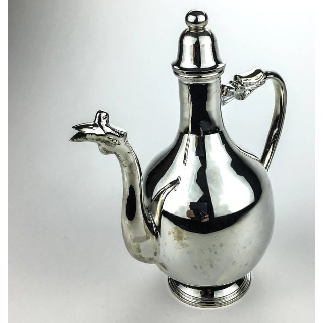 Art Nouveau Silverplated Dragon Wine Vinegar Tea Decanter For Sale - Image 3 of 13
