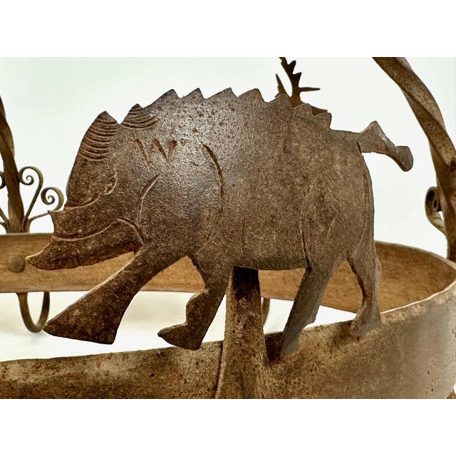 Antique French Kitchen Pot Rack in Wrought Iron, 1800s For Sale - Image 12 of 16