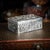 Antique early 20th century japanese meiji period solid silver cigar box of rectangular form, double walled and finely...