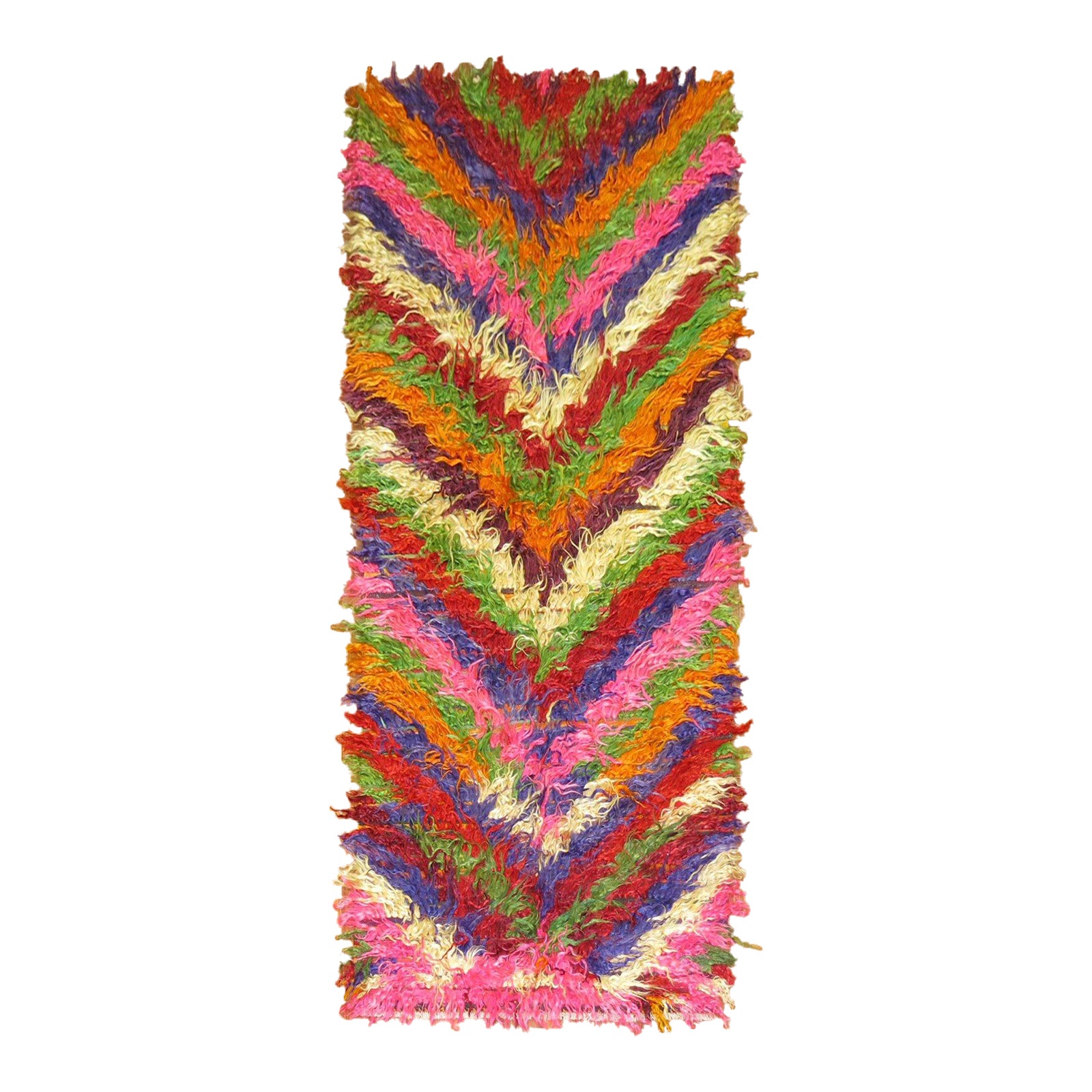 Mid 20th Century Turkish Tulu Shag Rug, 3'7'' X 8'11'' | Chairish