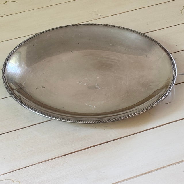 Mid 20th Century Vintage Castleton Large Platter Silver Plated 17 Inch Round Centerpiece For Sale - Image 5 of 8