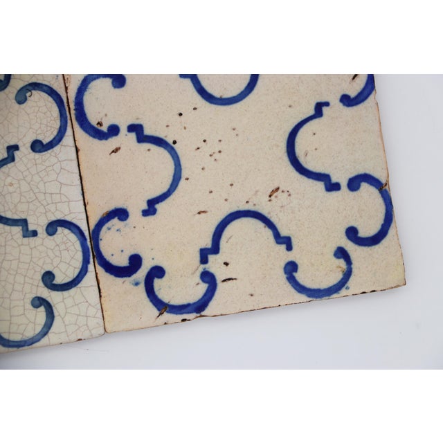 19th Century 19th/20th Century Portuguese Set of Four Tiles, Tin-Glazed Pottery For Sale - Image 5 of 12
