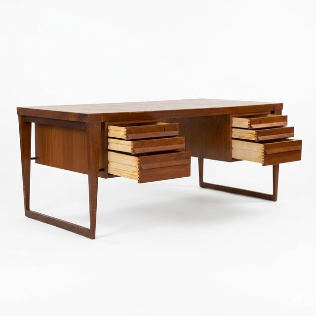 Attributed to Kai Kristiansen Teak Desk Mid Century Modern Danish C. 1960s For Sale - Image 11 of 16