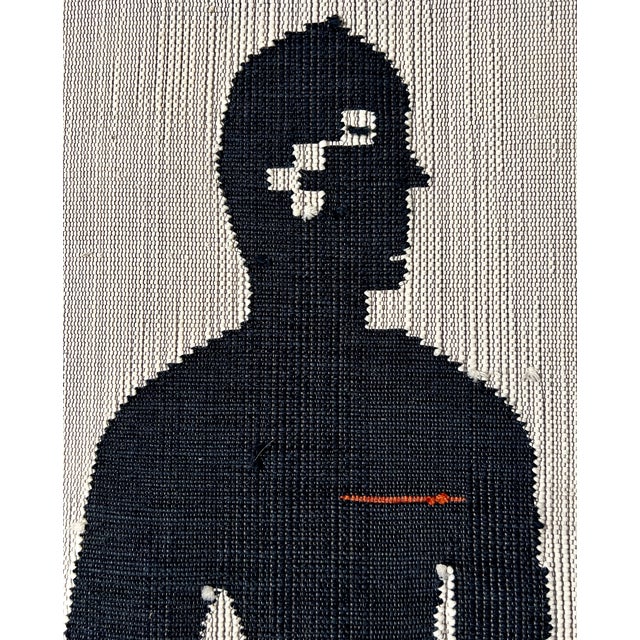 Mid 20th Century Mid-Century Filipino Handwoven Modernist Graphic Tapestry Wall Hanging For Sale - Image 5 of 8