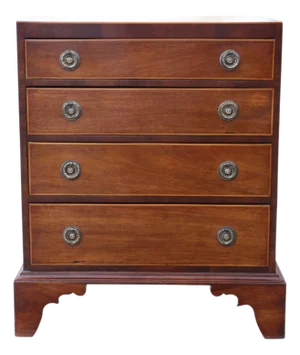 Antique Georgian Revival Mahogany Chest of Drawers with Caddy Top, 1900s