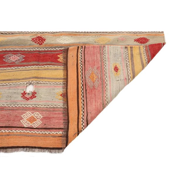Mid 20th Century Mid 20th Century Vintage Handwoven Turkish Kilim Rug For Sale - Image 5 of 7