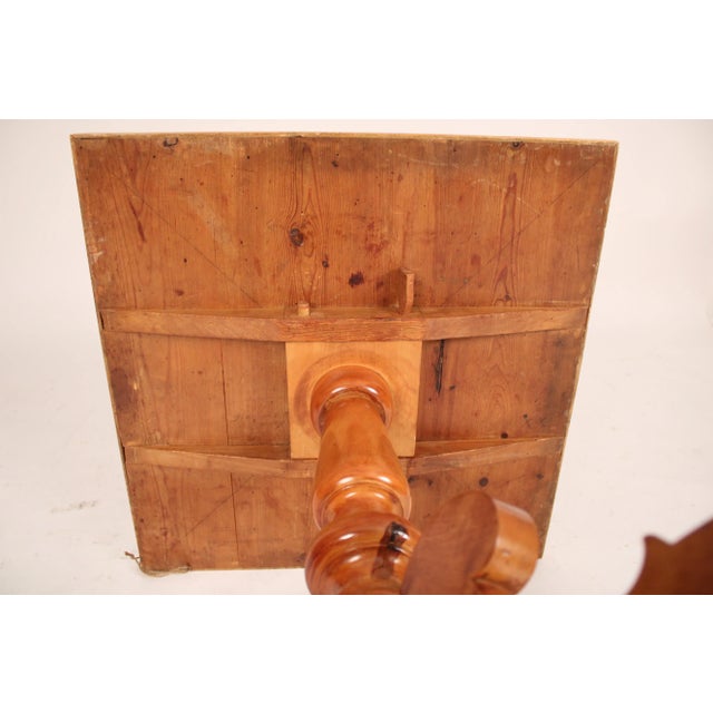 Antique Biedermeier Style Birch End Table For Sale - Image 10 of 12