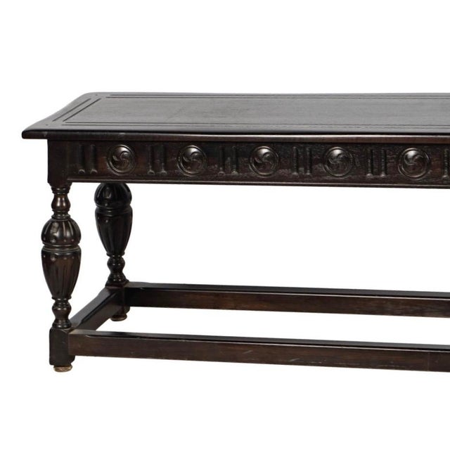 Antique Kittinger William and Mary Style Walnut Bench or Low Sofa Table.