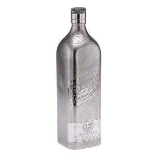 Large Novelty Silver Johnnie Walker Whisky Bottle, 1940s For Sale