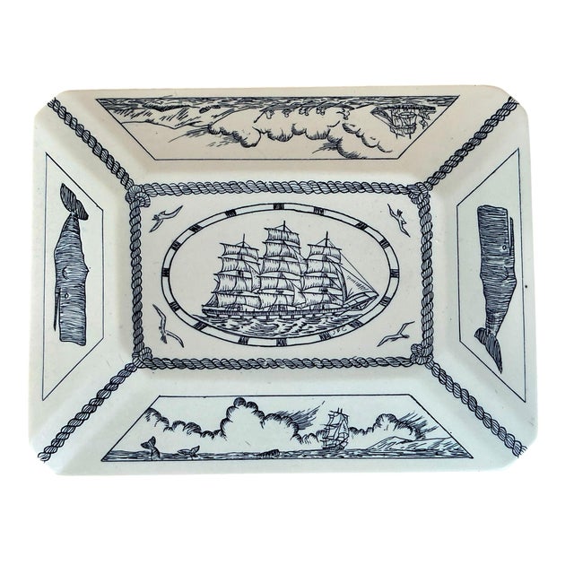 Ivory Vintage Faux Scrimshaw Beatrice Whaleship Trinket Jewelry Box Made in Great Britain For Sale - Image 8 of 12