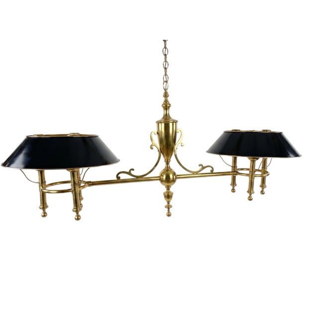 Chapman Manufacturing Company 1970s Chapman Manufacturing Co. Brass and Tole Billiard Light For Sale - Image 4 of 6