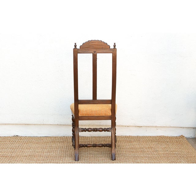 Antique Spanish Colonial Upholstered Chair For Sale - Image 10 of 11