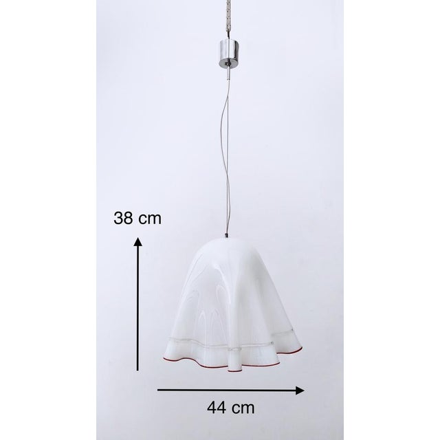 White Blown Glass Pendant Mod. Zenda by Luciano Vistosi, Italy For Sale - Image 12 of 18