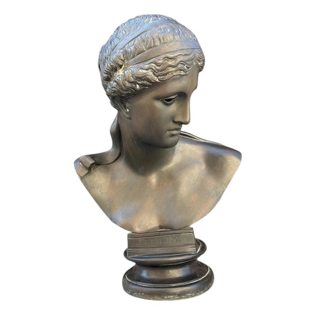 Greek Style Bust of Athena, Late 20th Century, Bronze For Sale