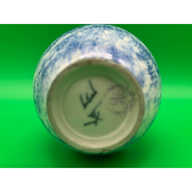 1889-1906 American Belleek Ceramic Art Co Early Lenox Blue Hand Painted Vase For Sale - Image 10 of 12