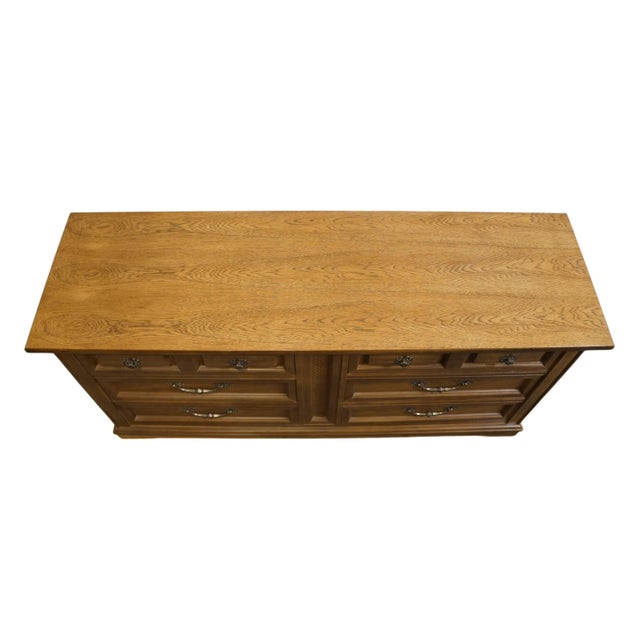 Bassett Furniture Solid Pecan Italian Mediterranean Style 62" Double Dresser 290-28-217 For Sale - Image 10 of 13