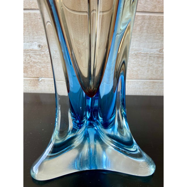 Large Sommerso Glass Vase from Made Murano Glass, 1970s For Sale - Image 4 of 10
