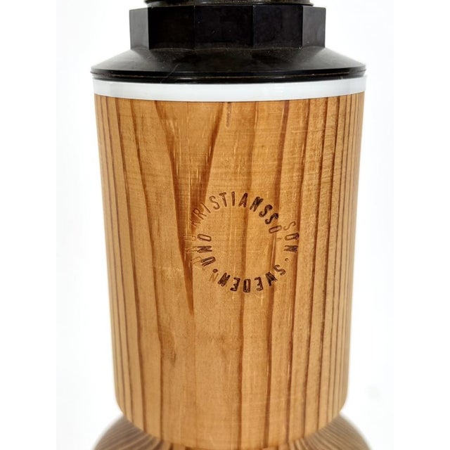 Swedish Pine Table Lamp by Uno Kristiansson for Luxus, 1970s For Sale - Image 8 of 9