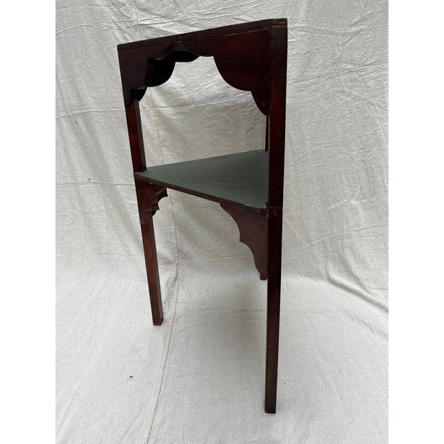 Scalloped Wood Corner Table For Sale - Image 4 of 8