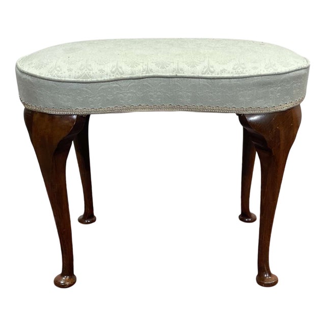 Chippendale English Dressing Stool in Beech Wood, 1950s For Sale