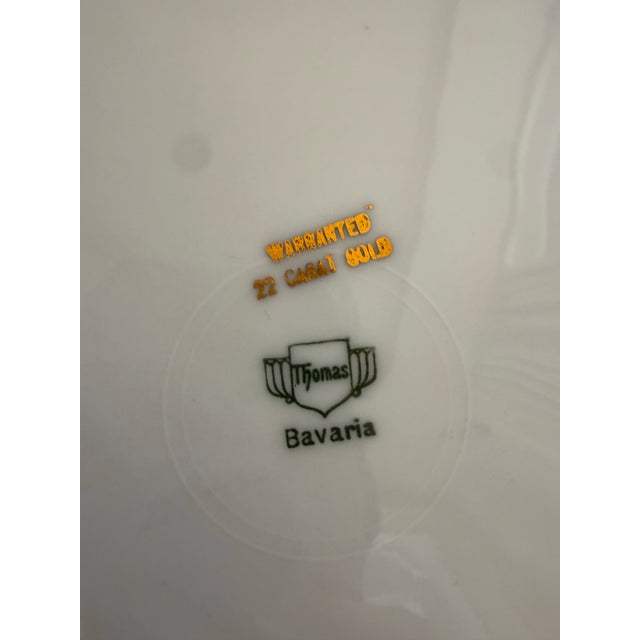 1910s Thomas Bavaria “Warranted 22 Carat Gold” Porcelain Service Plates, Set of 9, Germany, Early-to-Mid 20th Century For Sale In New York - Image 6 of 6