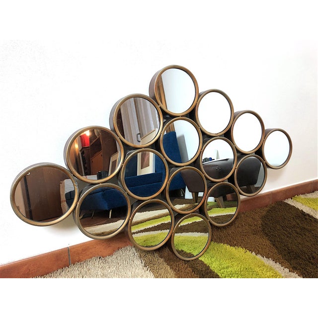 Mid-Century Modern Vintage Italian Wall Mirror, 1980s For Sale - Image 3 of 15