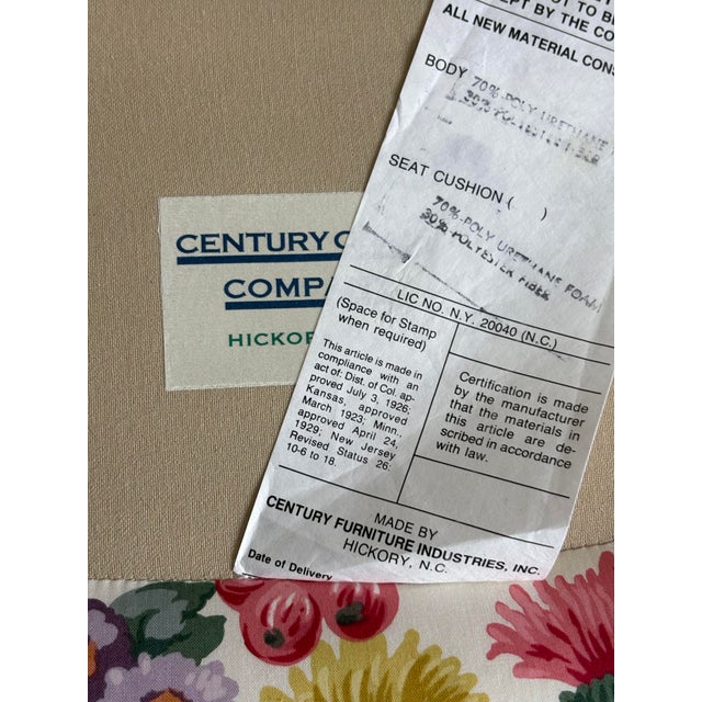 Louis XVI Style Floral Chintz Upholstered Century Furniture Chairs - A Set of 2 For Sale - Image 11 of 11