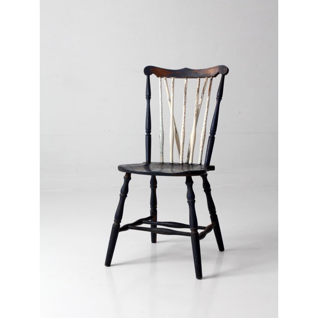 Antique Painted Brace Back Windsor Style Chair For Sale - Image 16 of 16