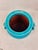 Turquoise crackle glazed ceramic crock with double ring handles. This is a pre-owned item so please see all pictures and...
