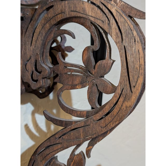 Antique Early 1900's Carved Wood Wall Sconces, a Pair For Sale - Image 9 of 11