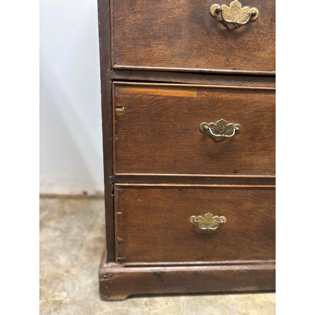 Brown Antique English Oak Chest of Drawers For Sale - Image 8 of 12