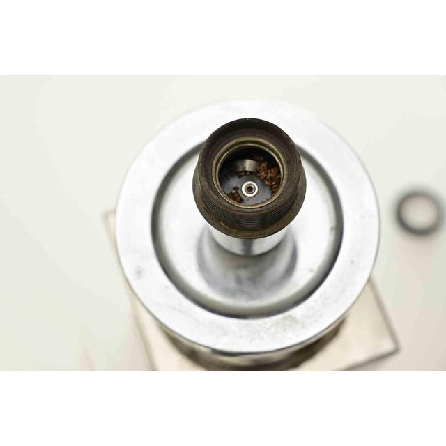 Mid-Century Table Lamp with Hand-Painted Cylindrical Shade, Italy, 1970s For Sale - Image 3 of 9