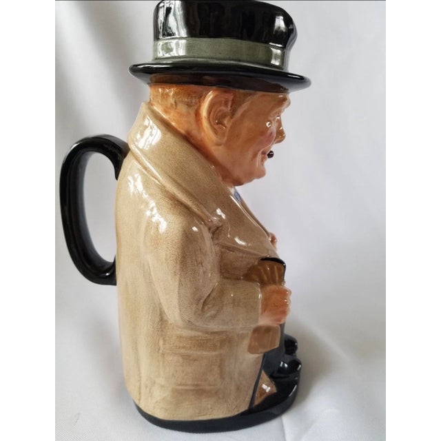 Royal Doulton Traditional Royal Doulton Porcelain Winston Churchil Toby Jug Pitcher For Sale - Image 4 of 5