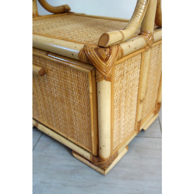 Wicker and Bamboo Cheval Mirror, 1970s For Sale - Image 13 of 18