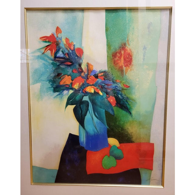 Claude Gaveau Signed Limited Edition French Modernist Floral Still Life Lithograph, Framed For Sale In Raleigh - Image 6 of 6