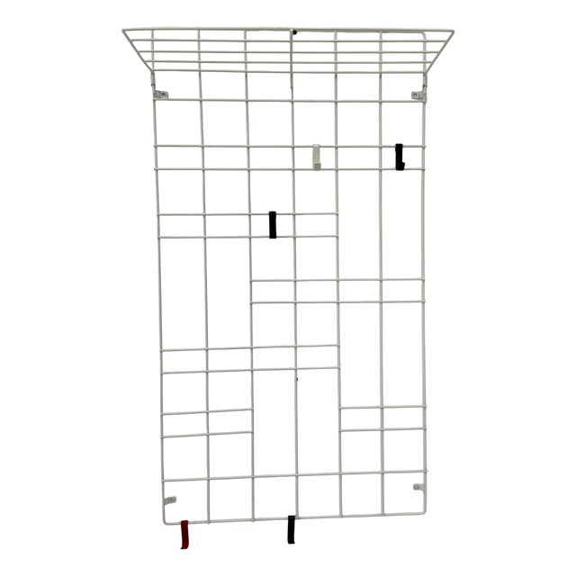 Vintage Wire Metal Wall Coat Rack, 1960s For Sale