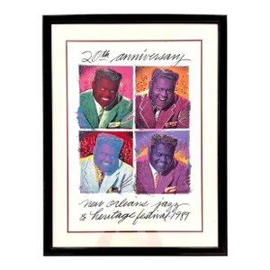 New Orleans 1989 Jazz Festival 20th Anniversary Fats Domino Original Poster by Richard Thomas