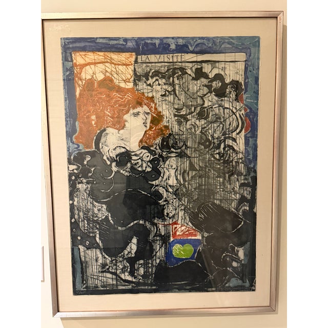An original color intaglio etching with aquatint by Polish printmaker Krystyna Smiechowska (1935–2014), pencil-signed and...