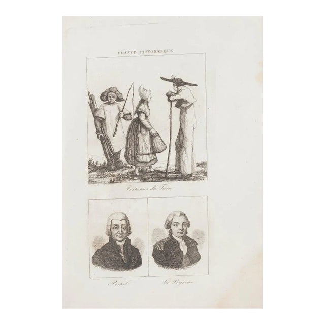 Unknown, Costumes and Portraits, Lithograph, 19th Century For Sale