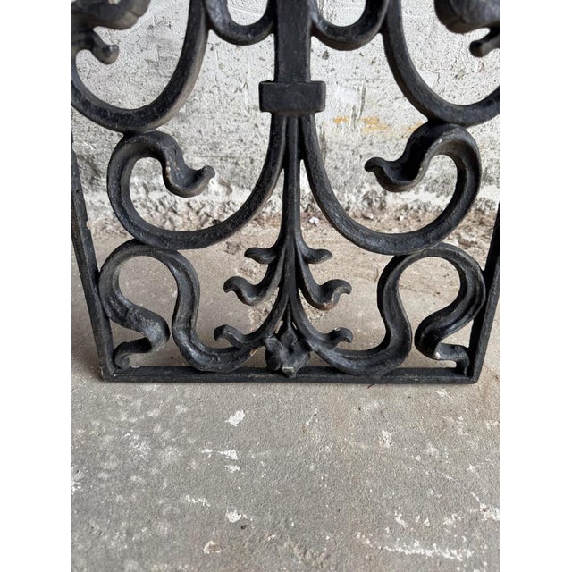 Vintage Wrought Iron Grilles Ornamental Scrollwork, Set of 2 For Sale - Image 5 of 9