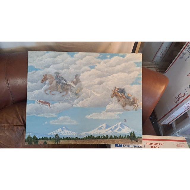 Vintage Oil Painting 2006 Riders in the Sky Original Oil Panting Riders in the Sky For Sale - Image 12 of 12