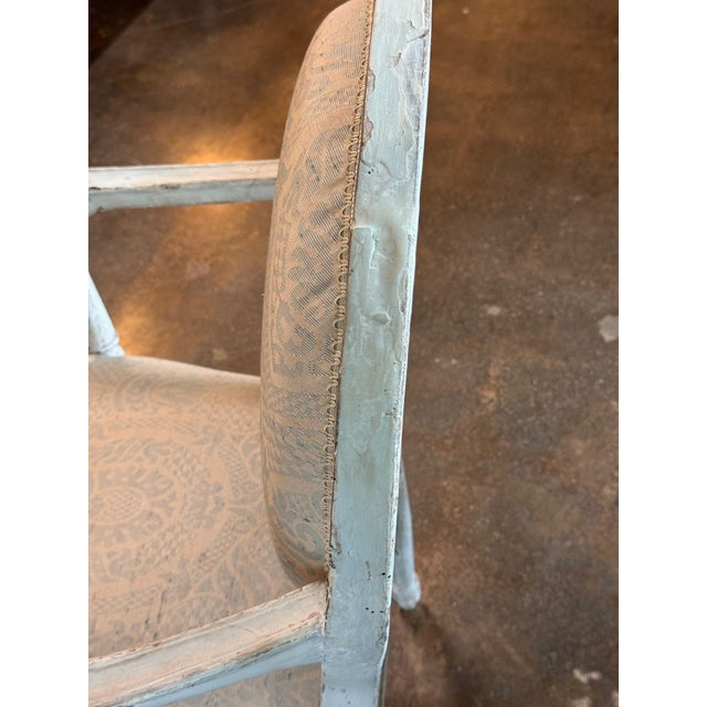 Pair of 19th Century Louis XVI Style Painted Oval-Back Fauteuils For Sale - Image 10 of 11