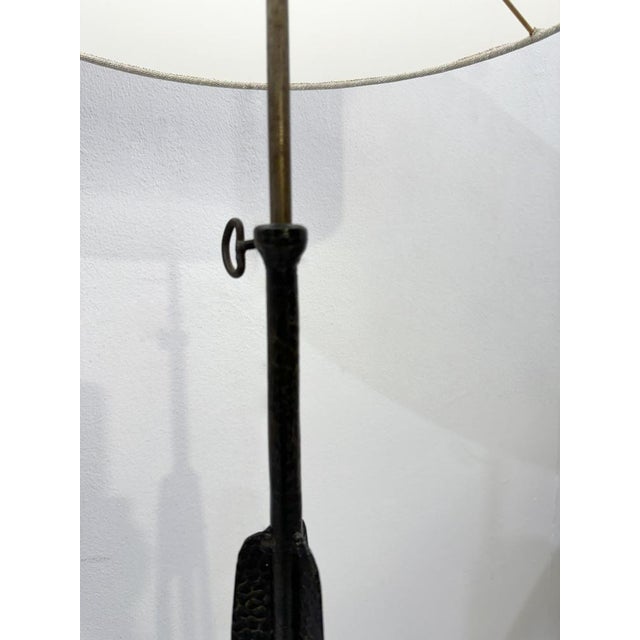 Mid-Century Modern Wrought Iron Tripod Floor Lamp For Sale - Image 4 of 6