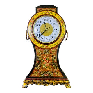 Castilian Imports Oversized Italian Florentine Style Hand-Painted Mantel Clock For Sale
