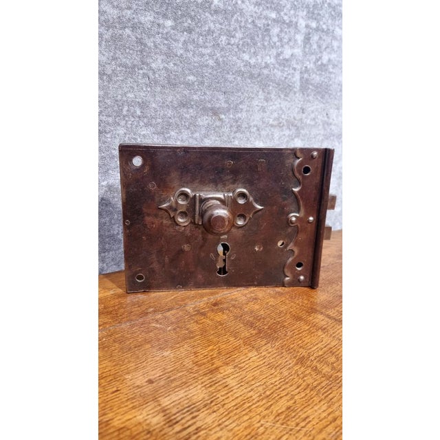 Large Dutch Historical Door Lock and Key, 1717, Set of 4 For Sale - Image 4 of 18