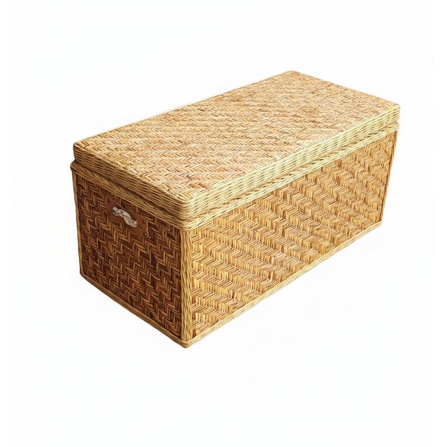 Woven Wick Chest, 1970s For Sale - Image 3 of 15