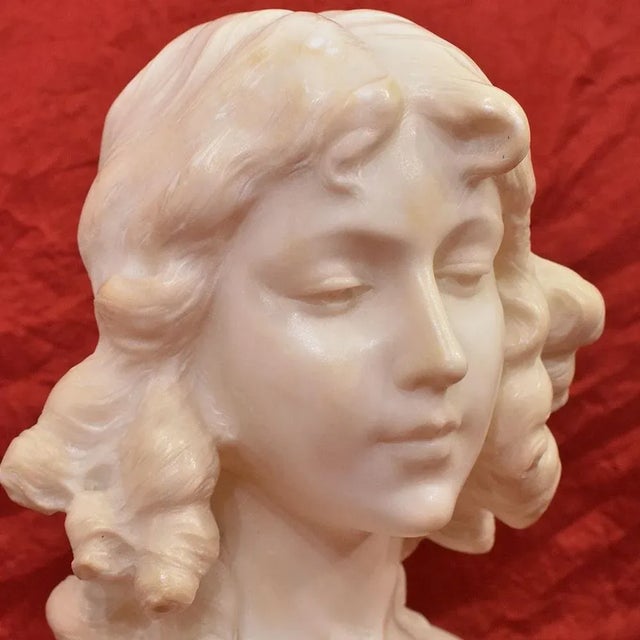 Bust of Young Girl, 19th Century, Marble For Sale - Image 5 of 12