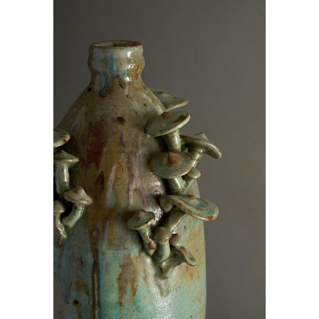 Organic Modern Glazed Ceramic Mushroom Vase by John Rezner, 1995 For Sale - Image 4 of 8